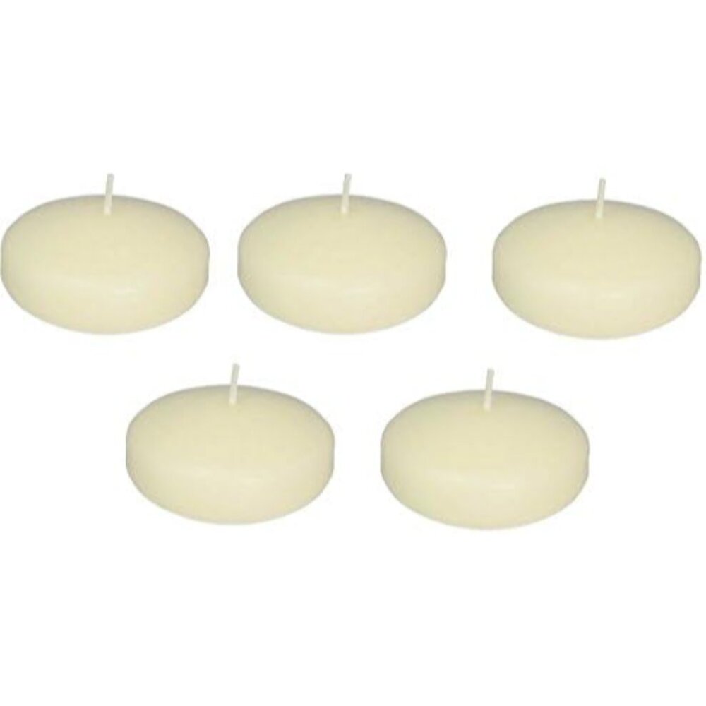 Large 3 Inch Ivory Floating Candles Bulk Pack for Events, Centerpieces, Spa, Poo